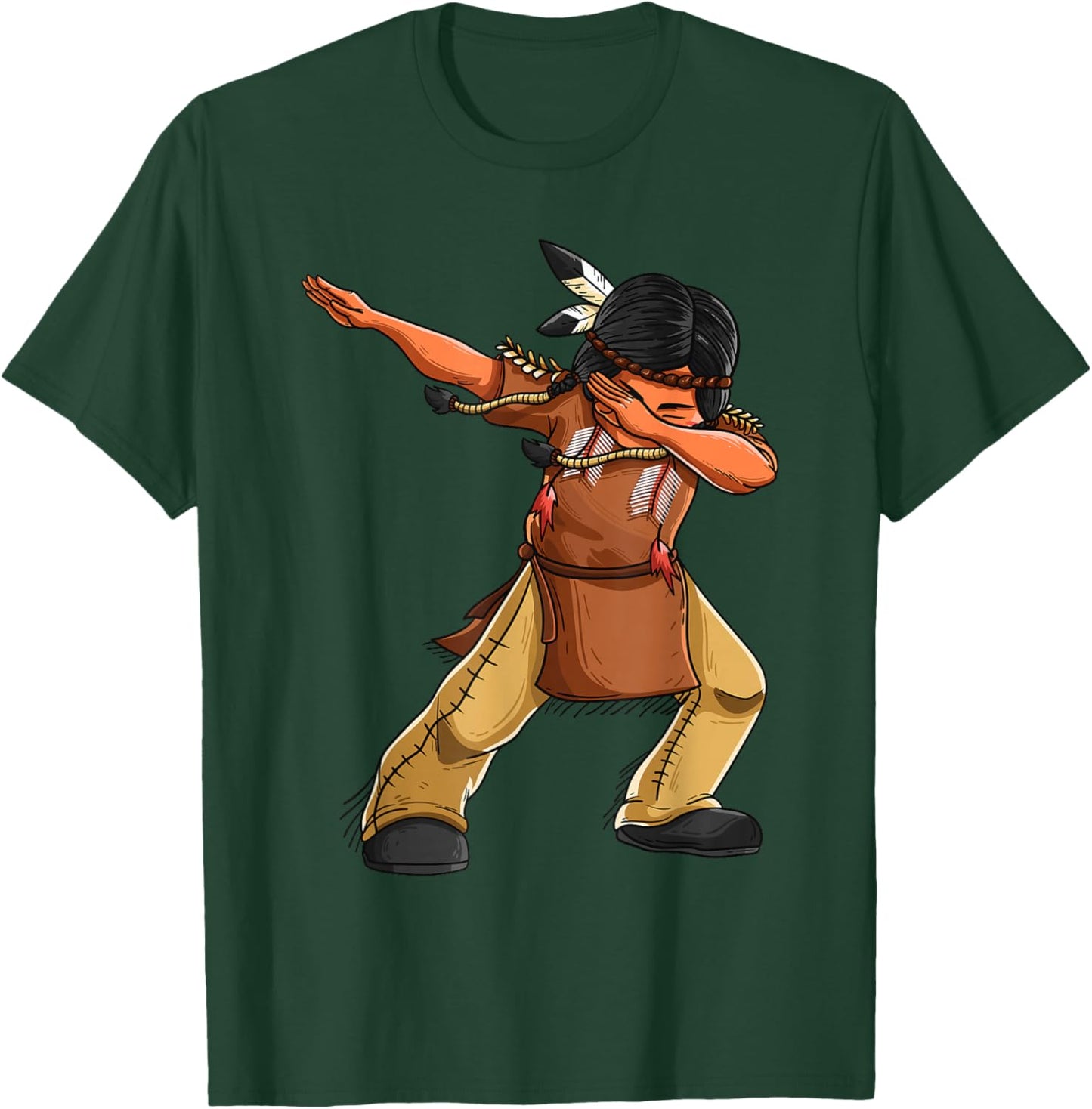 Dabbing Indian Funny Cute Native American Dance Dab Gift T-Shirt - T-Shirt | Forest