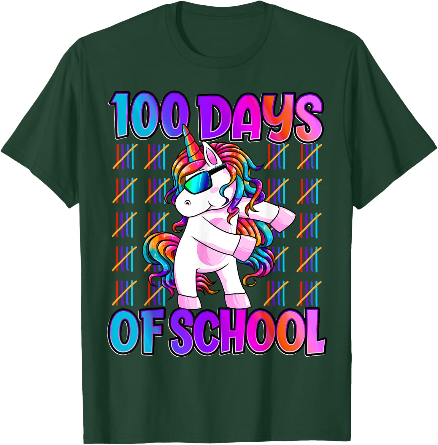 100 Days Of School Shirt Unicorn 100 Days Smarter 100th Day T-Shirt - T-Shirt | Forest