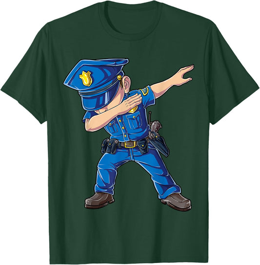 Dabbing Police Funny Policeman Dab Dance Boys Girls Men Cute T-Shirt - T-Shirt | Forest