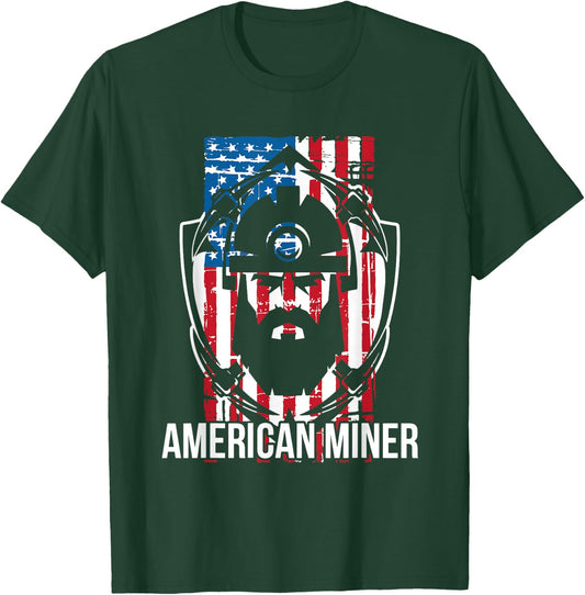 Underground Coal Miners Shirts | American Miner - Black, Small, Short Sleeve, Classic Fit, , Adult, Men, Miners, Laborers T-Shirt - T-Shirt | Forest