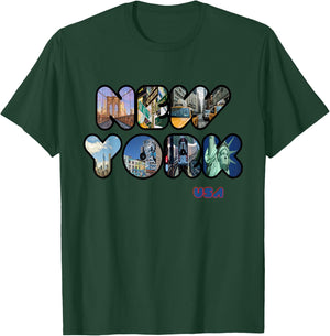 Statue of Liberty New York City NYC Skylines Souvenir T-Shirt - T-Shirt | Forest