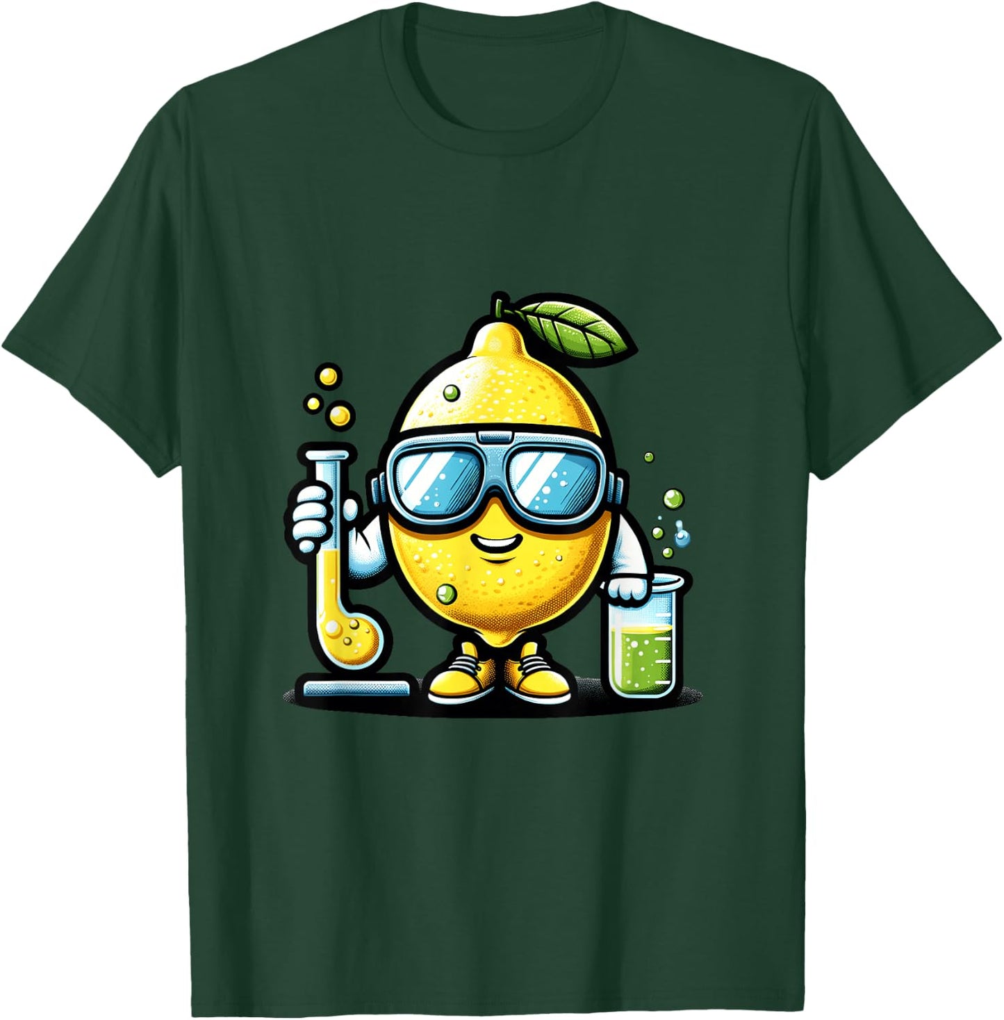 Funny Lemon Scientist Experiment Cartoon Chemistry T-Shirt - T-Shirt | Forest