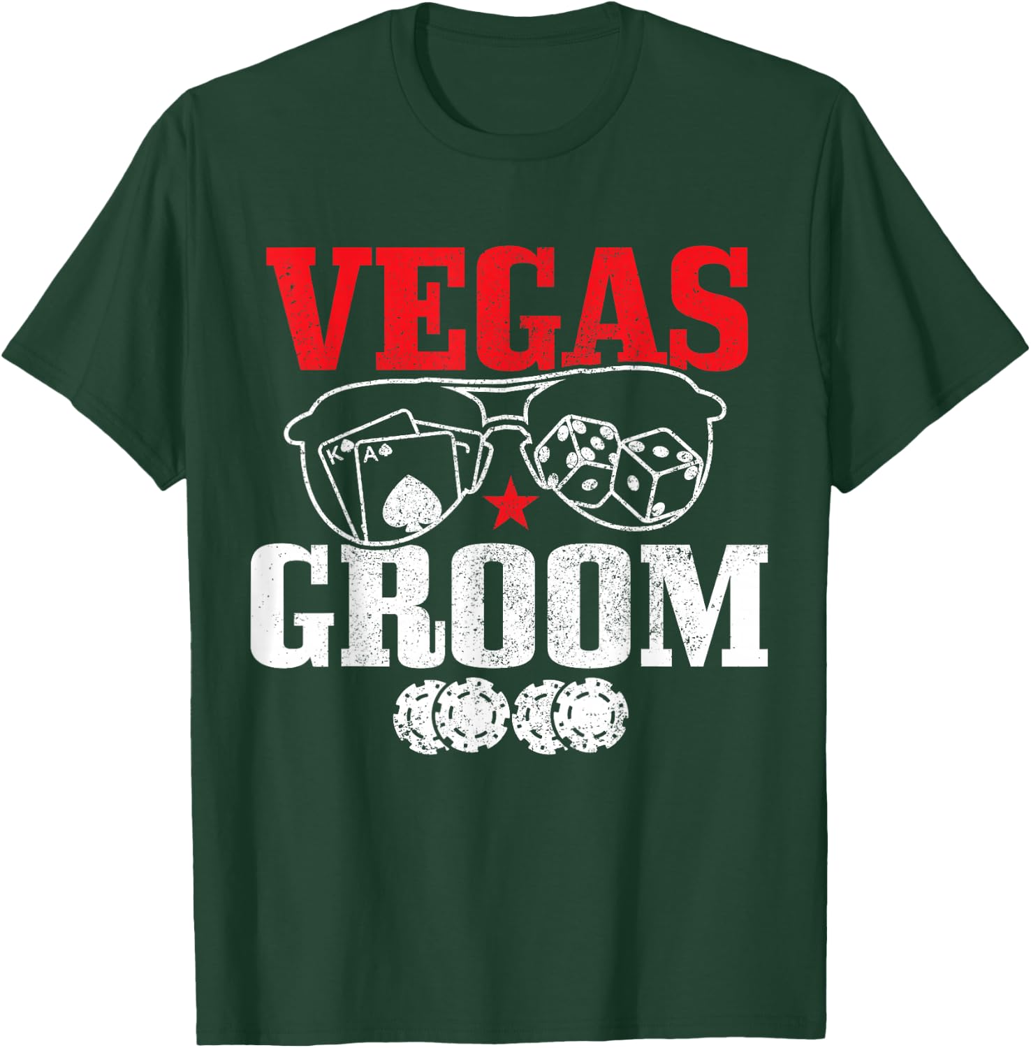 Vegas Groom Bachelor Party Casino Gambling Las Vegas T-Shirt - T-Shirt | Forest