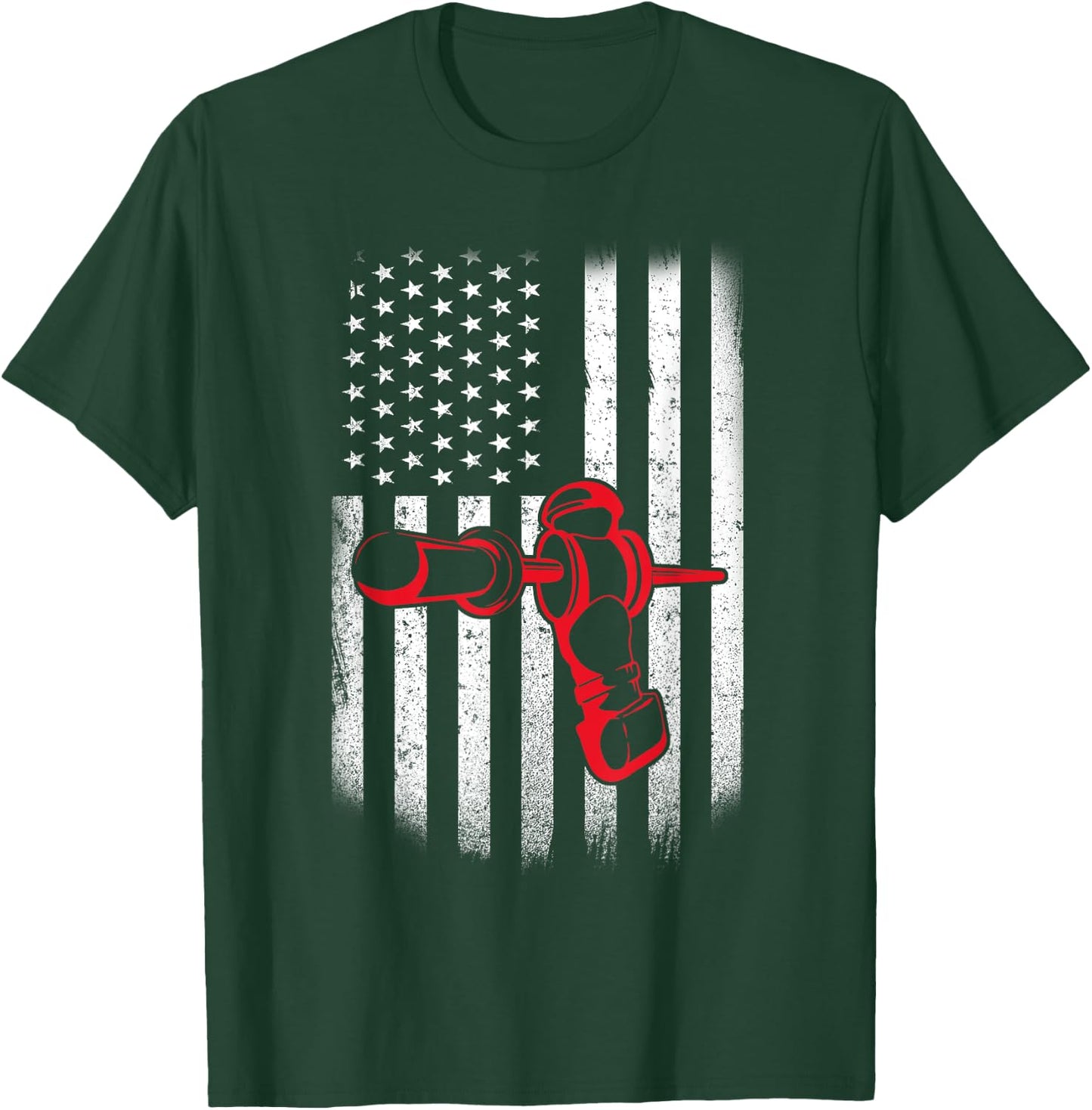 Vintage Distressed American Flag Patriotic Foosball Men T-Shirt - T-Shirt | Forest