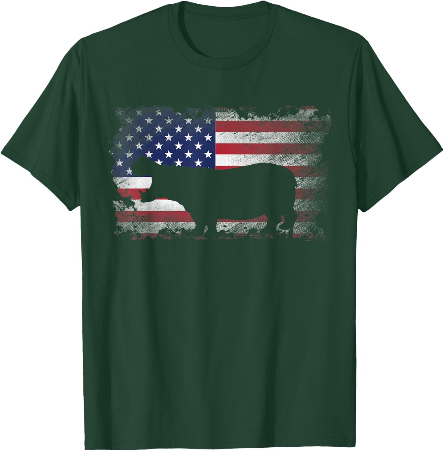 Patriotic Hippo American Flag Cool Wild Animals Lover Kids Men T-Shirt - T-Shirt | Forest