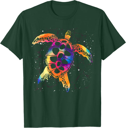 Hawaiian Sea Animal Ocean Tribal Sea Turtle T-Shirt - T-Shirt | Forest