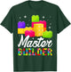Funny Master Builder Building Block Bricks Lovers Kids Boys T-Shirt - T-Shirt | Forest
