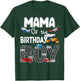 Mama Of The Birthday Boy Trains Cars Fire Trucks Airplane T-Shirt - T-Shirt | Forest