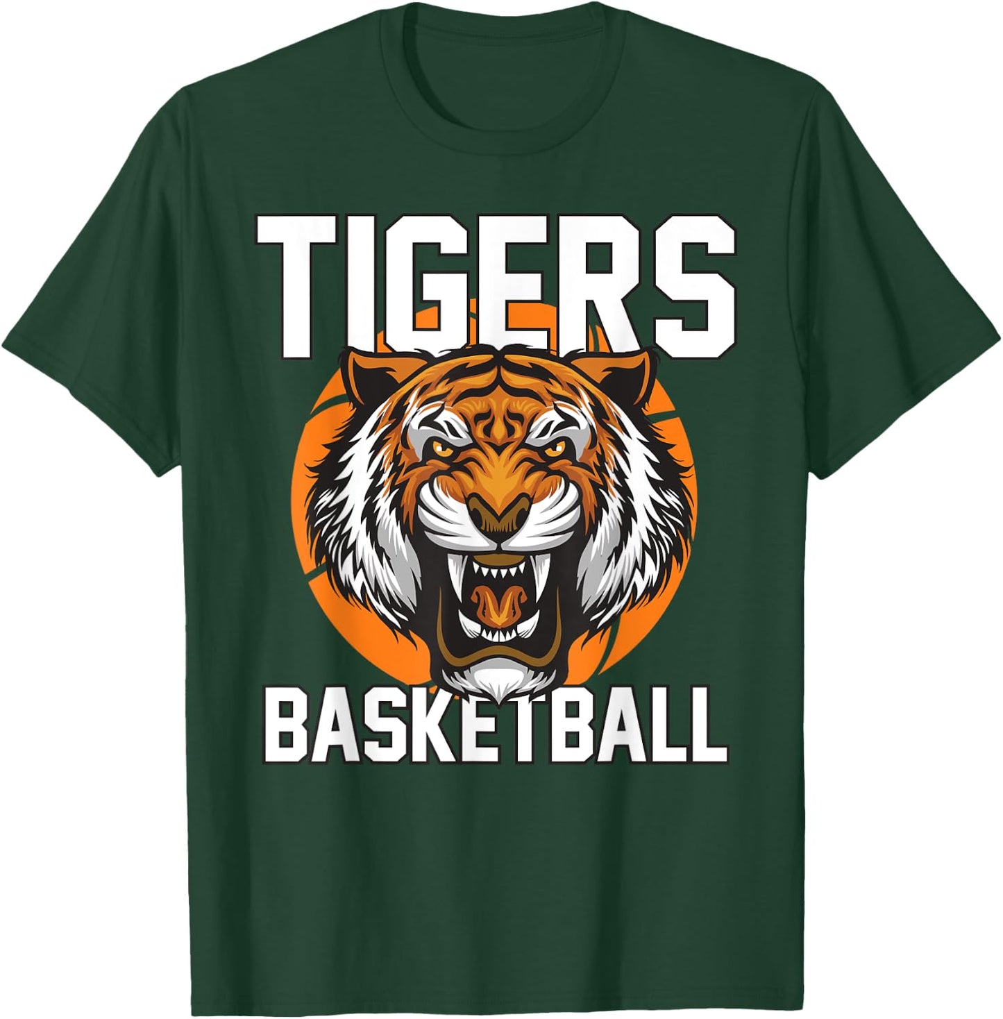Tigers Basketball Designs Kids -Adults Basketball Fan Blue Small Classic Fit Short Sleeve T-Shirt - T-Shirt | Forest
