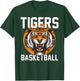 Tigers Basketball Designs Kids -Adults Basketball Fan Blue Small Classic Fit Short Sleeve T-Shirt - T-Shirt | Forest