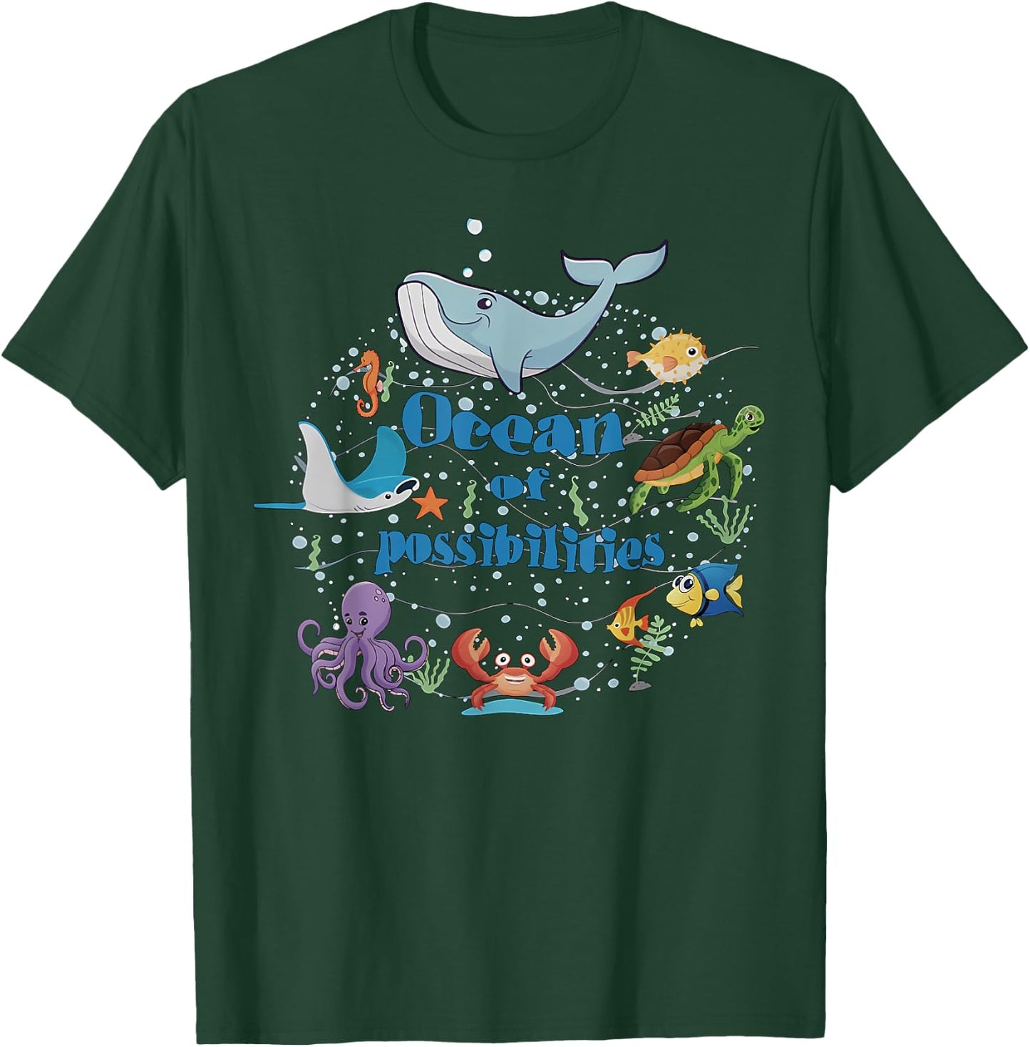 Sea Animal Summer Reading Ocean of Possibilities Librarian T-Shirt - T-Shirt | Forest