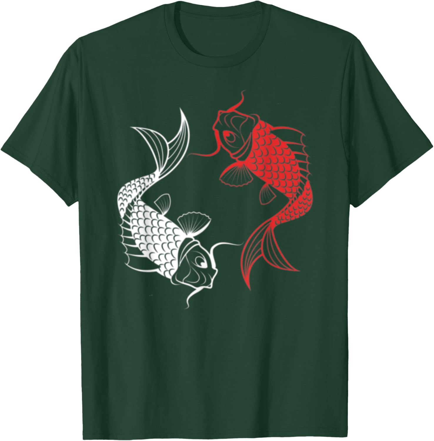Red White Black Chinese Carp Asian Japanese Koi Fish T-Shirt - T-Shirt | Forest