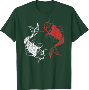 Red White Black Chinese Carp Asian Japanese Koi Fish T-Shirt - T-Shirt | Forest