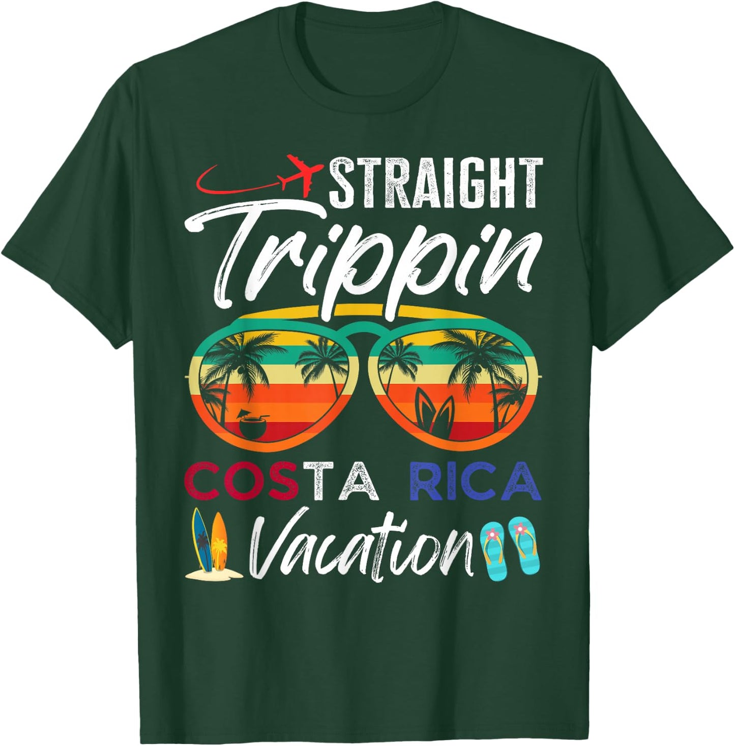 Straight Trippin Costa Rica Couples Family Vacation Group T-Shirt - T-Shirt | Forest