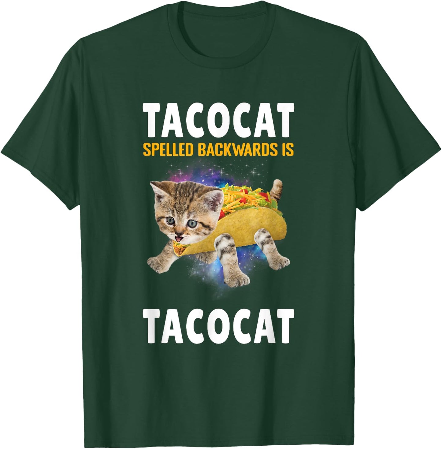 Tacocat Spelled Backward Is Taco cat Cat And Taco Lover Women Kids T-Shirt - T-Shirt | Forest