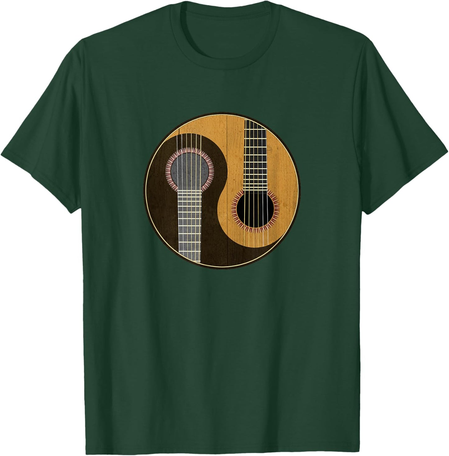 Yin Yang Guitarist: Cool Musician Music Lover Guitarist T-Shirt - T-Shirt | Forest