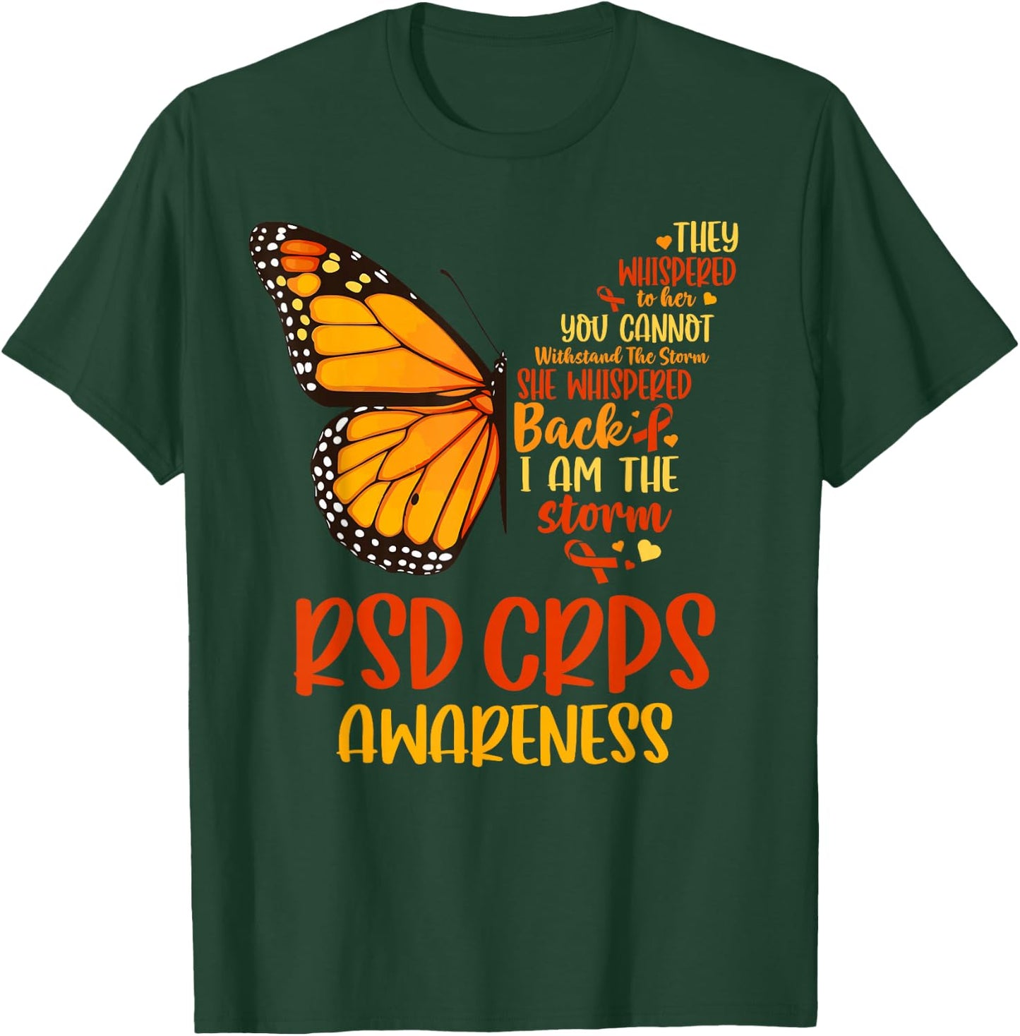 CRPS Awareness Complex Regional Pain Syndrome Butterfly T-Shirt - T-Shirt | Forest