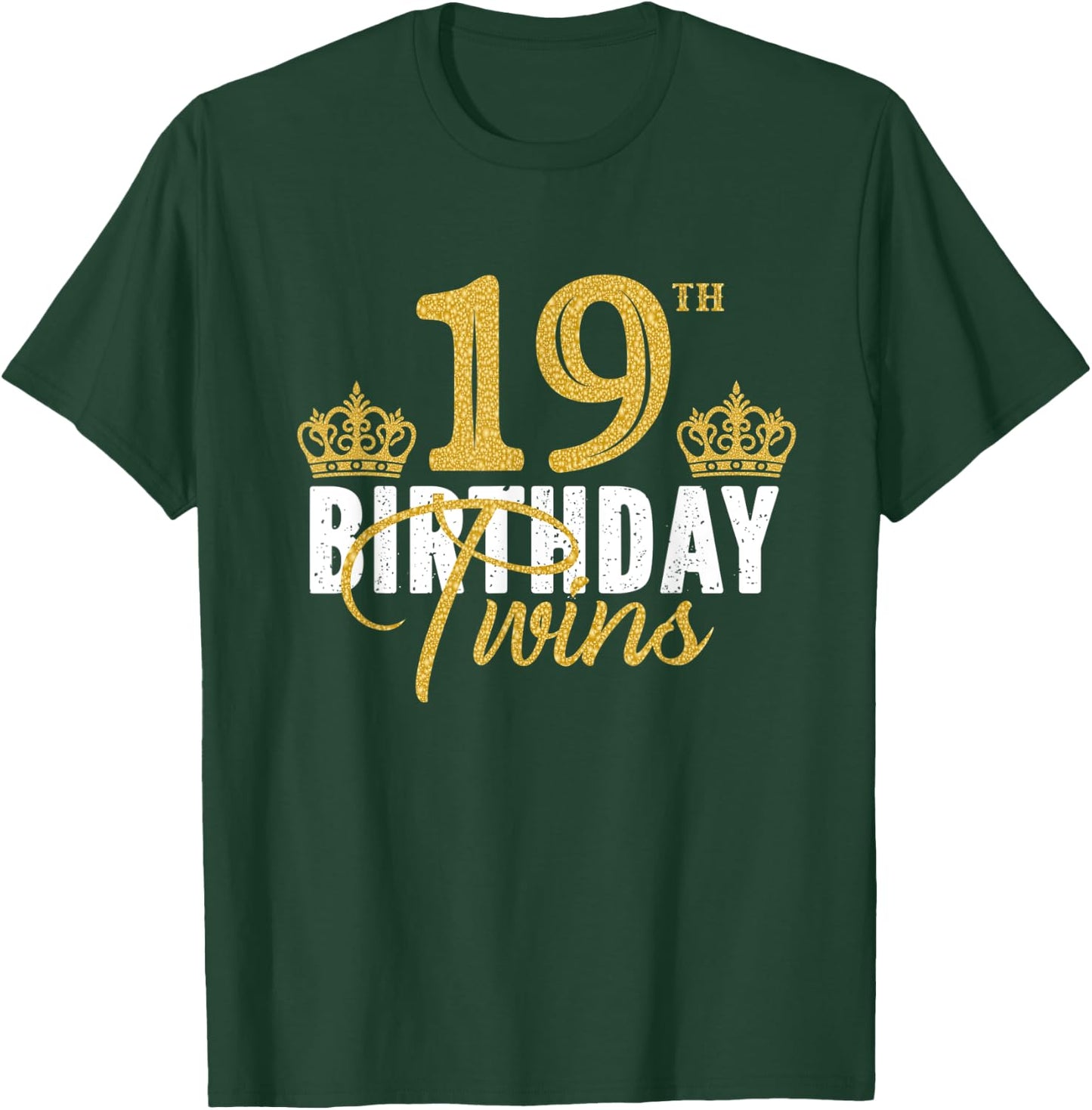 19th Birthday Twins 19 Years Old Twin Brother And Sister T-Shirt - T-Shirt | Forest