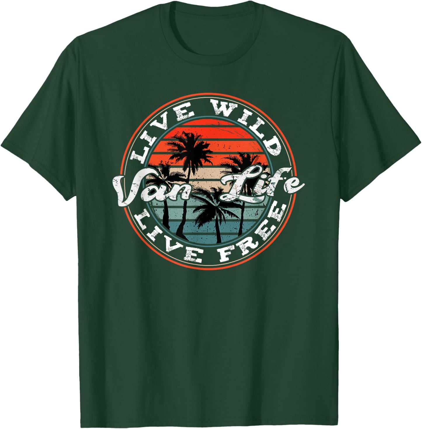 Retro Vintage Van Life Dwellers Vanlife Nomads T-Shirt - T-Shirt | Forest