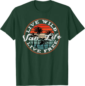 Retro Vintage Van Life Dwellers Vanlife Nomads T-Shirt - T-Shirt | Forest