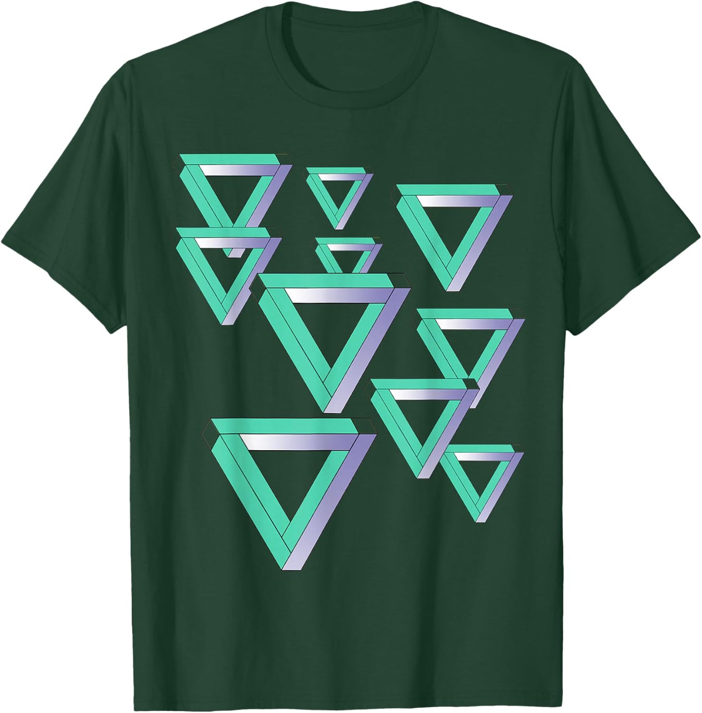 Funny Sheldon Nerdy Penrose Triangles Optical Illusion Geek T-Shirt - T-Shirt | Forest