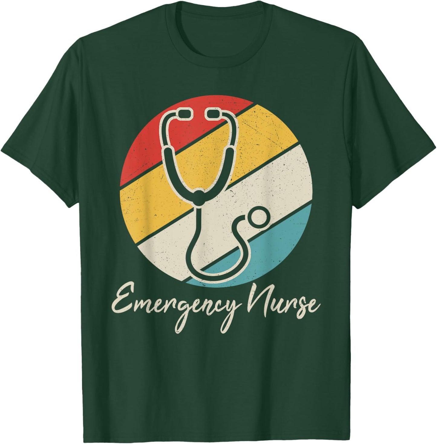 Retro Emergency Room Nurse Er Nursing Graduation T-Shirt - T-Shirt | Forest