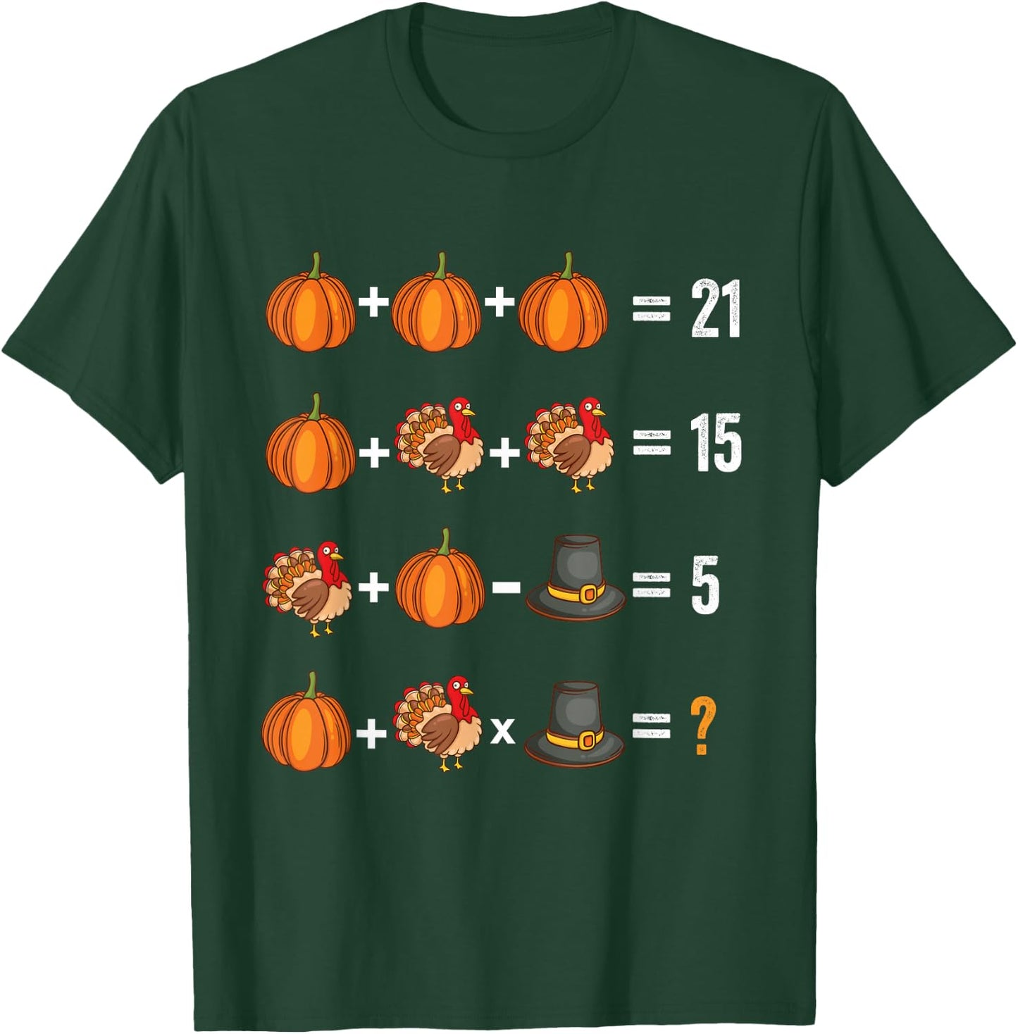 Thanksgiving Order of Operations Quiz Math Teacher Turkey T-Shirt - T-Shirt | Forest