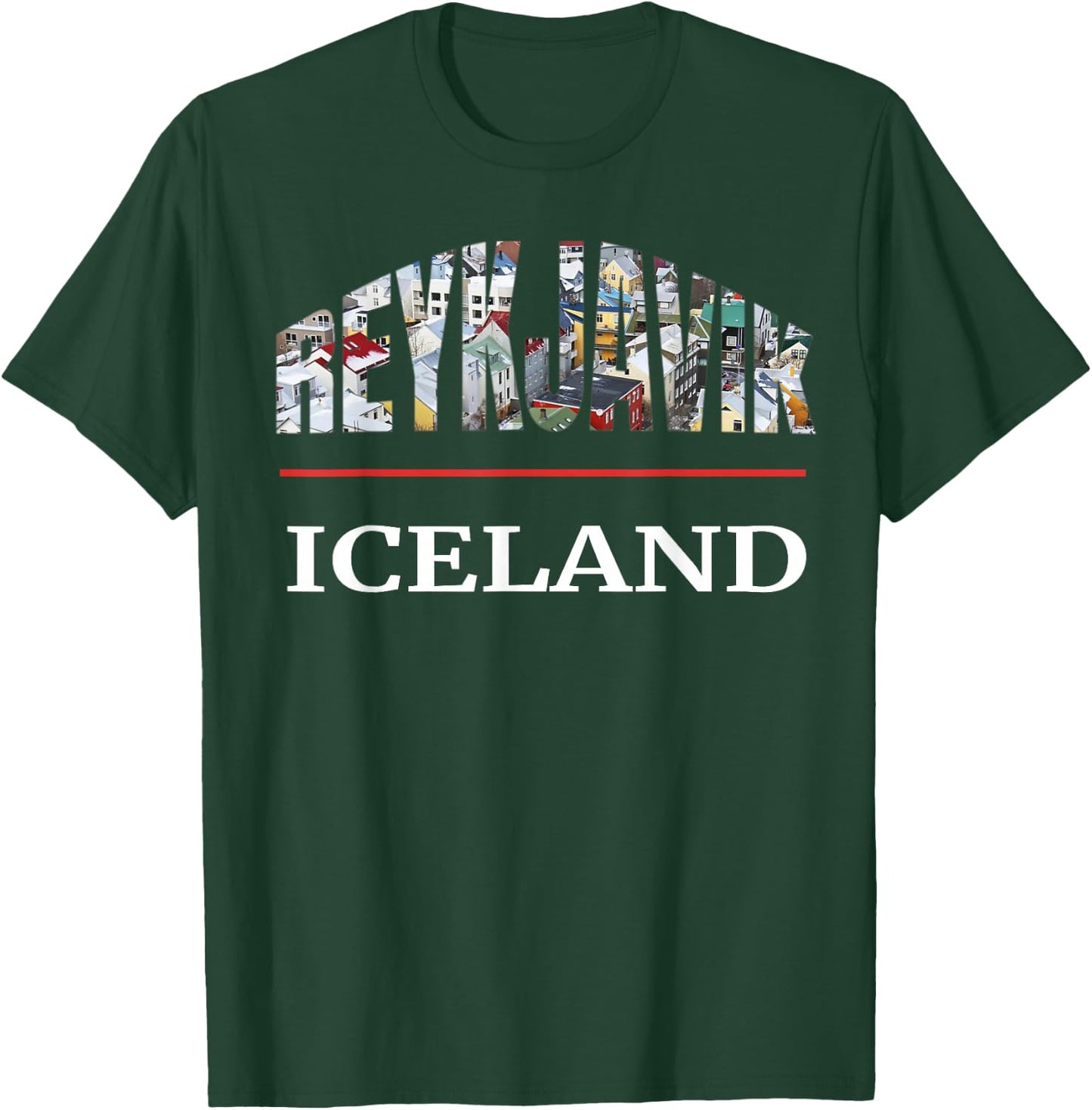 Reykjavik Iceland Travel Souvenir City Photography T-Shirt - T-Shirt | Forest