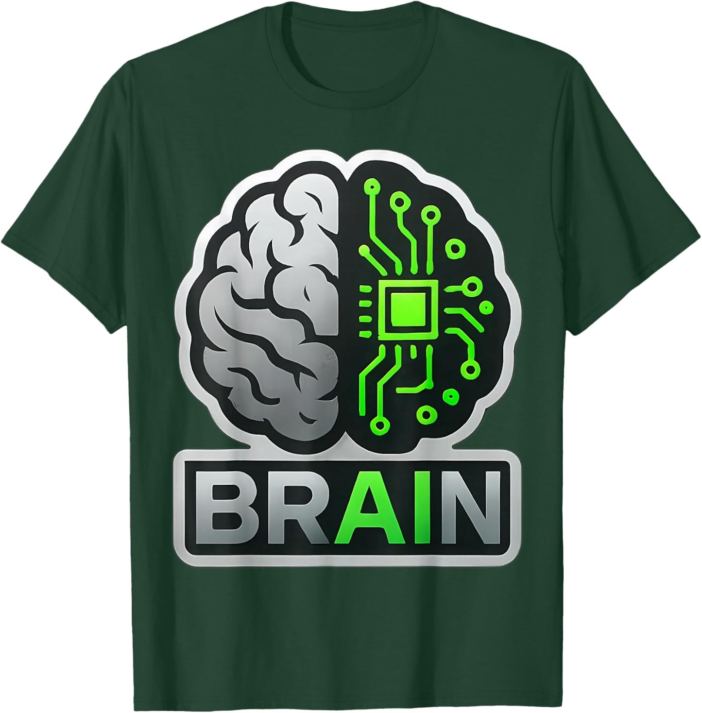 AI Brain Artificial Intelligence Engineer Specialist Coder T-Shirt - T-Shirt | Forest