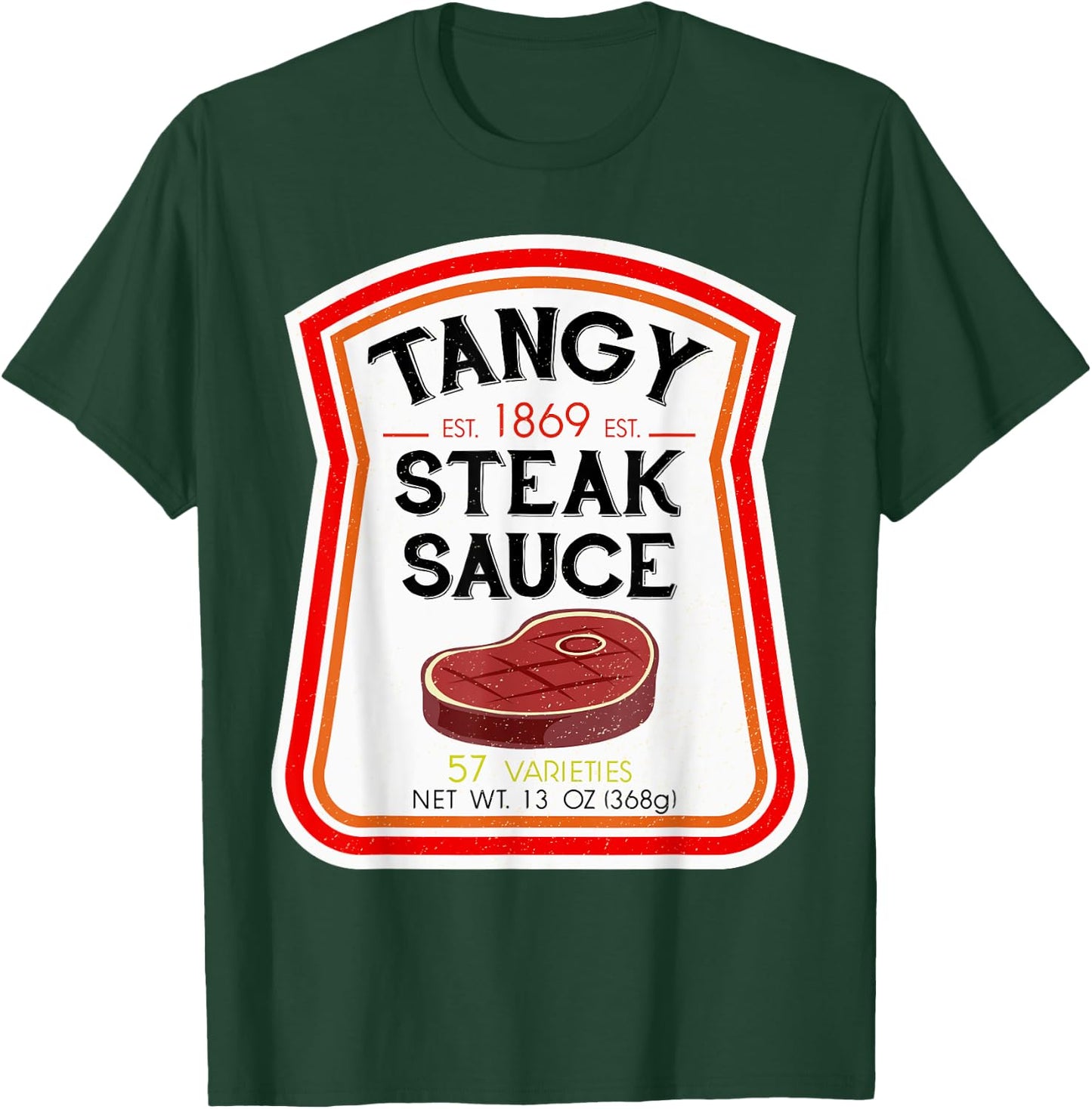 Steak Sauce Bottle Label Halloween 2021 Couples Costume T-Shirt - T-Shirt | Forest