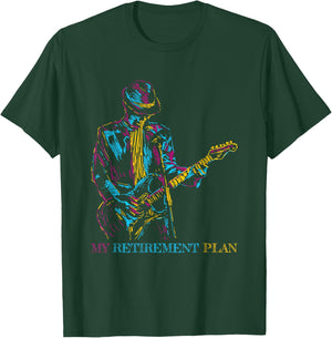 My Retirement Plan Guitar, For Guitarist Funny Musicians T-Shirt - T-Shirt | Forest
