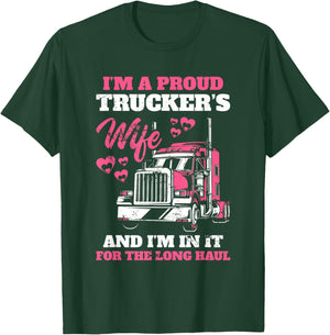 Proud Truckers Woman for Long Distance Drivers Car T-Shirt - T-Shirt | Forest