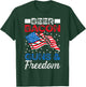 USA Flag Beer Bacon Guns And Freedom 4th Of July Veterans Men T-Shirt - T-Shirt | Forest