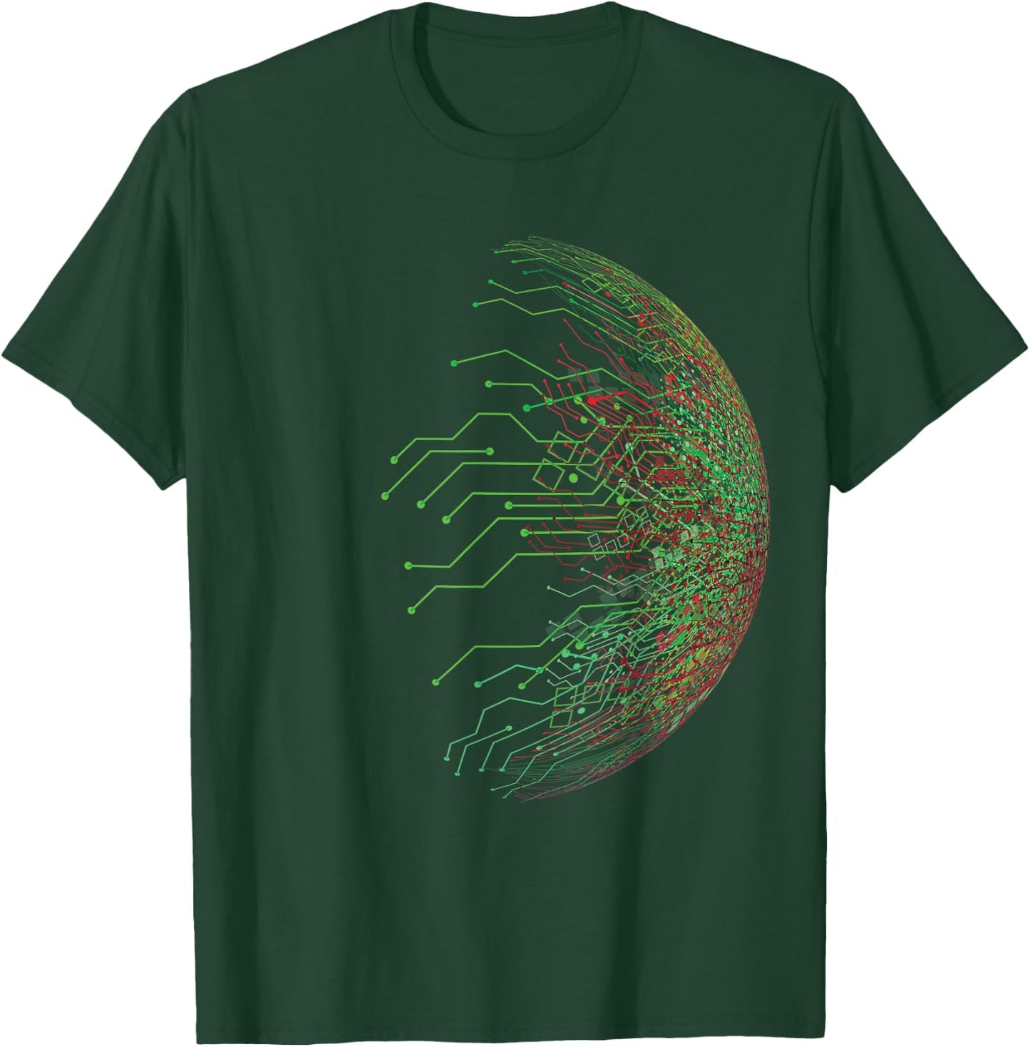Abstract Circuit Board World Binary T-Shirt - T-Shirt | Forest