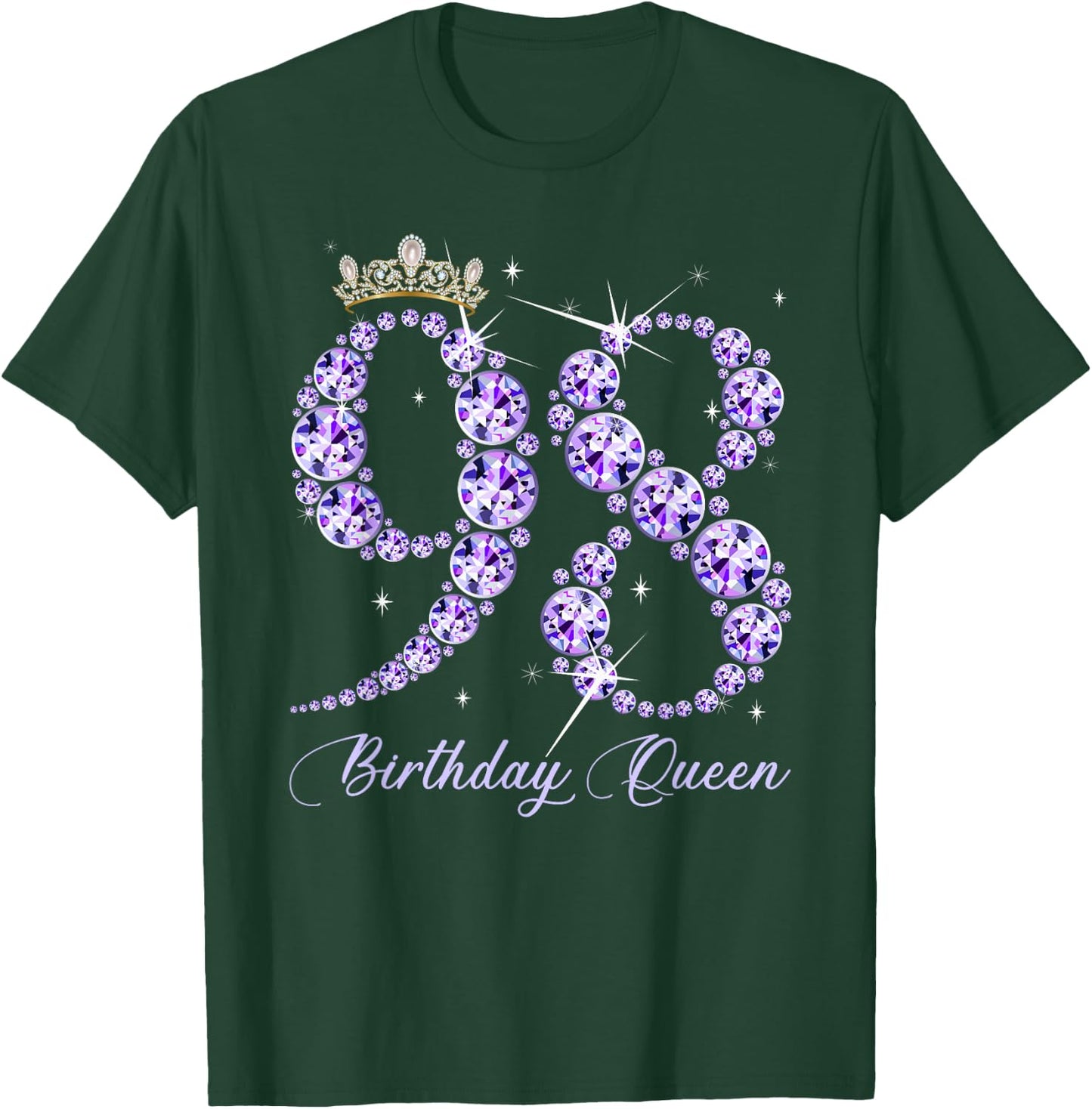 98 Year Old Its My 98th Birthday Queen Diamond Heels Crown T-Shirt - T-Shirt | Forest