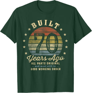 Built 70 Years Ago - All Parts Original Gifts 70th Birthday T-Shirt - T-Shirt | Forest