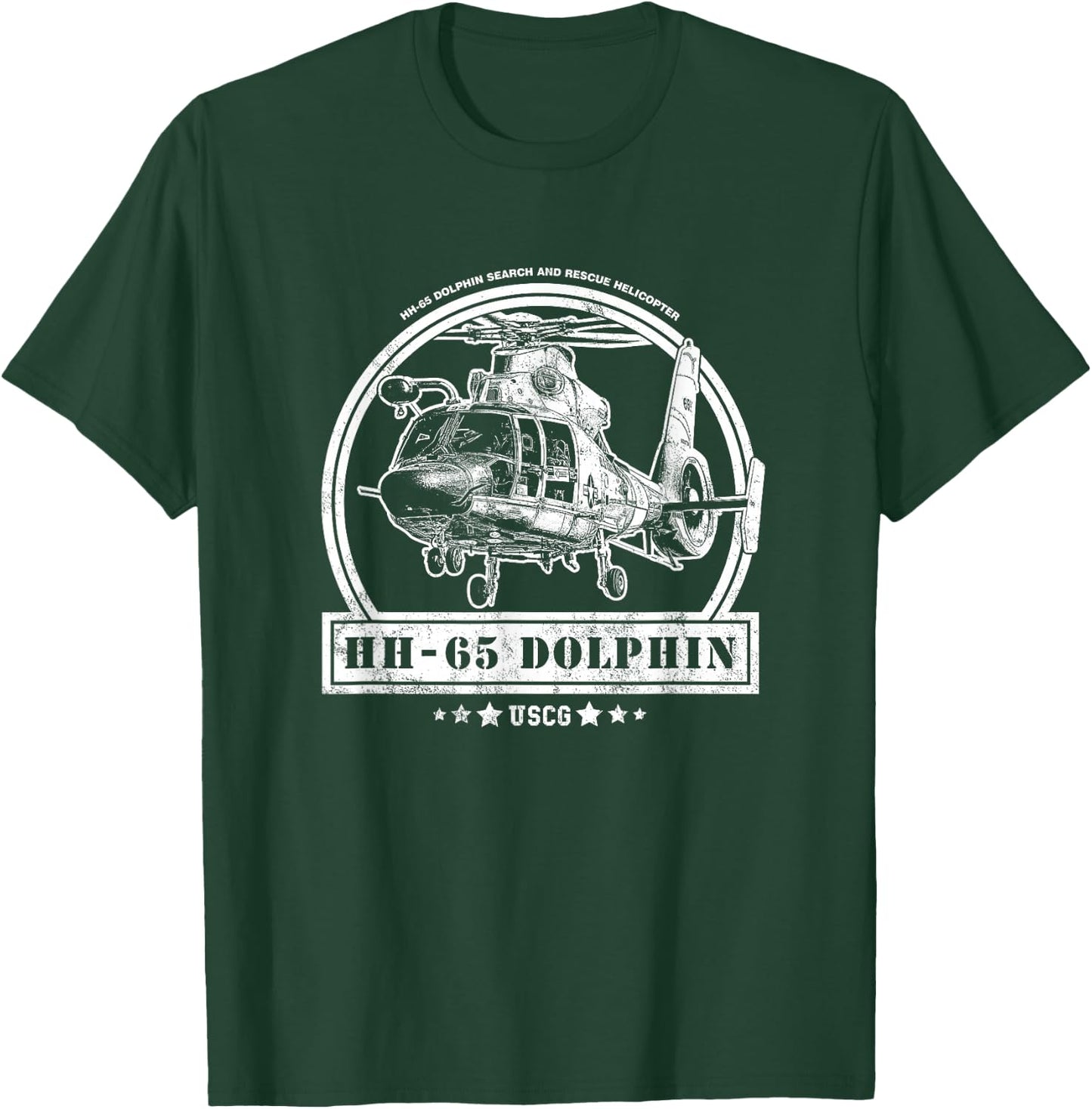 HH-65 Dolphin Helicopter T-Shirt - T-Shirt | Forest