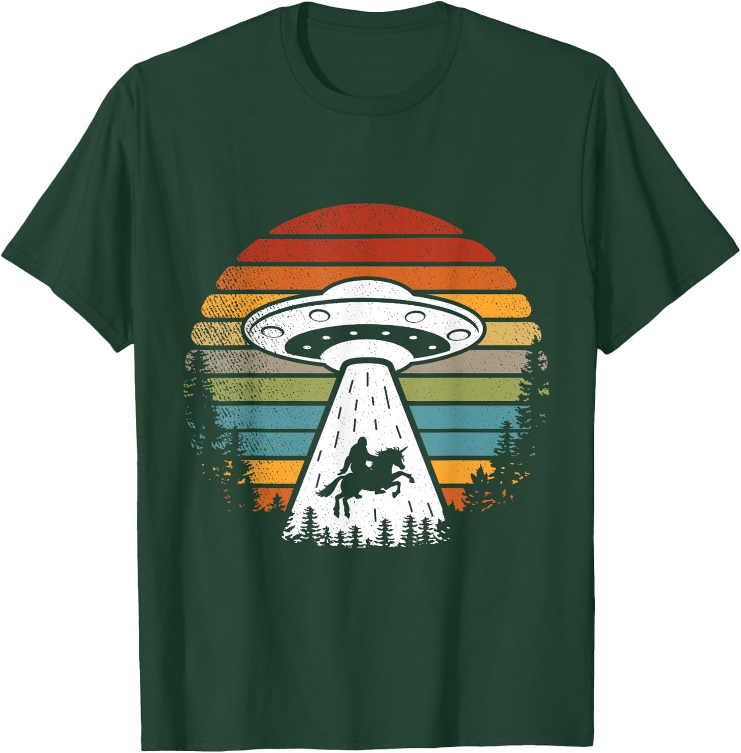 Bigfoot Alien Unicorn Sasquatch UFO T-Shirt - T-Shirt | Forest