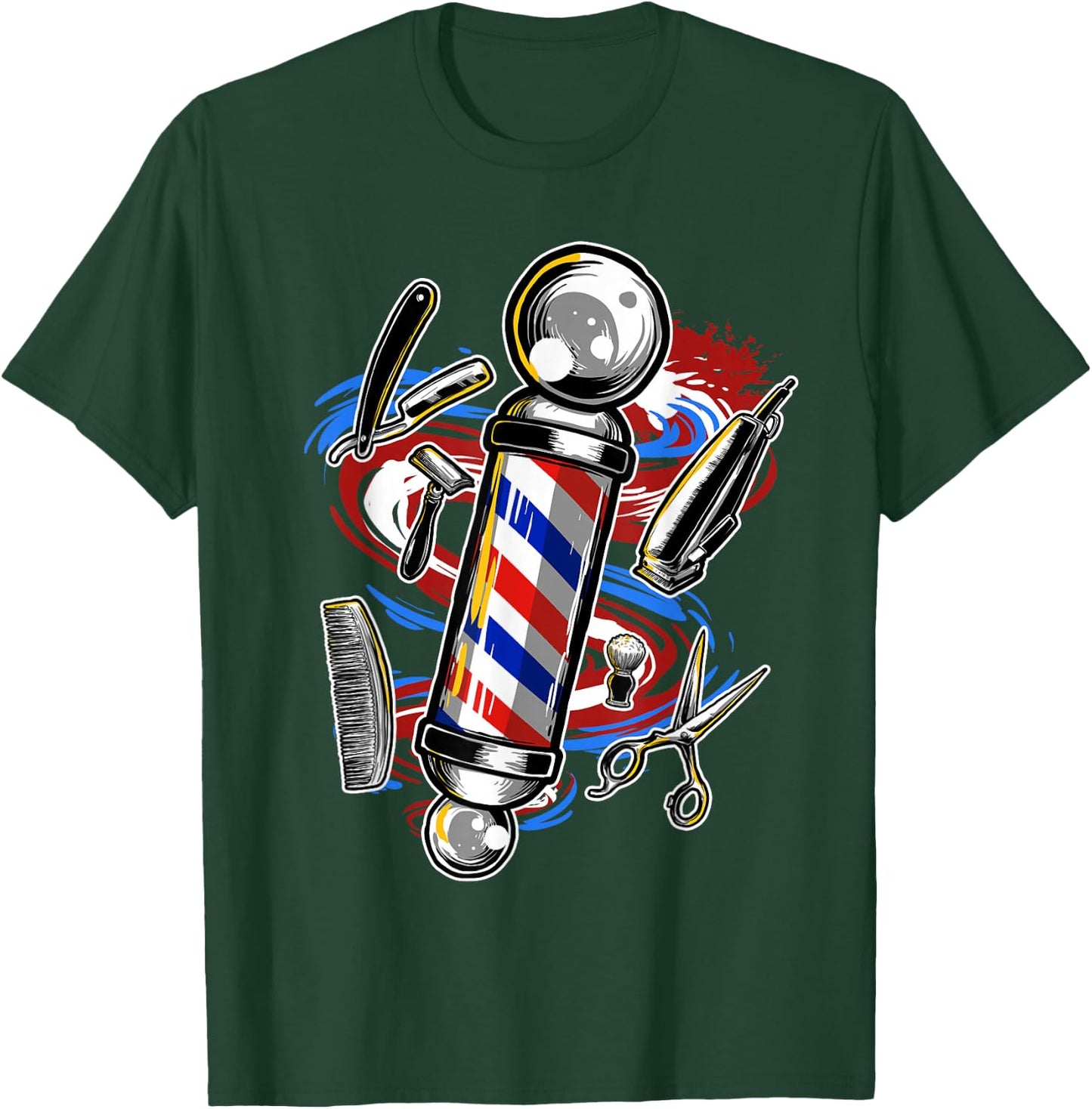 Barber Barbershop Hairstylist Hair Style Haircut T-Shirt - T-Shirt | Forest