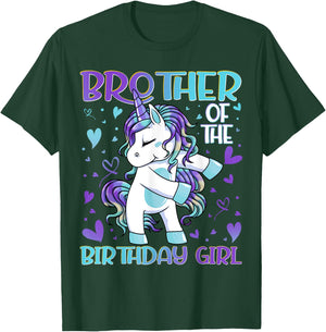 Brother of the Birthday Girl Flossing Unicorn Brother Gifts T-Shirt - T-Shirt | Forest