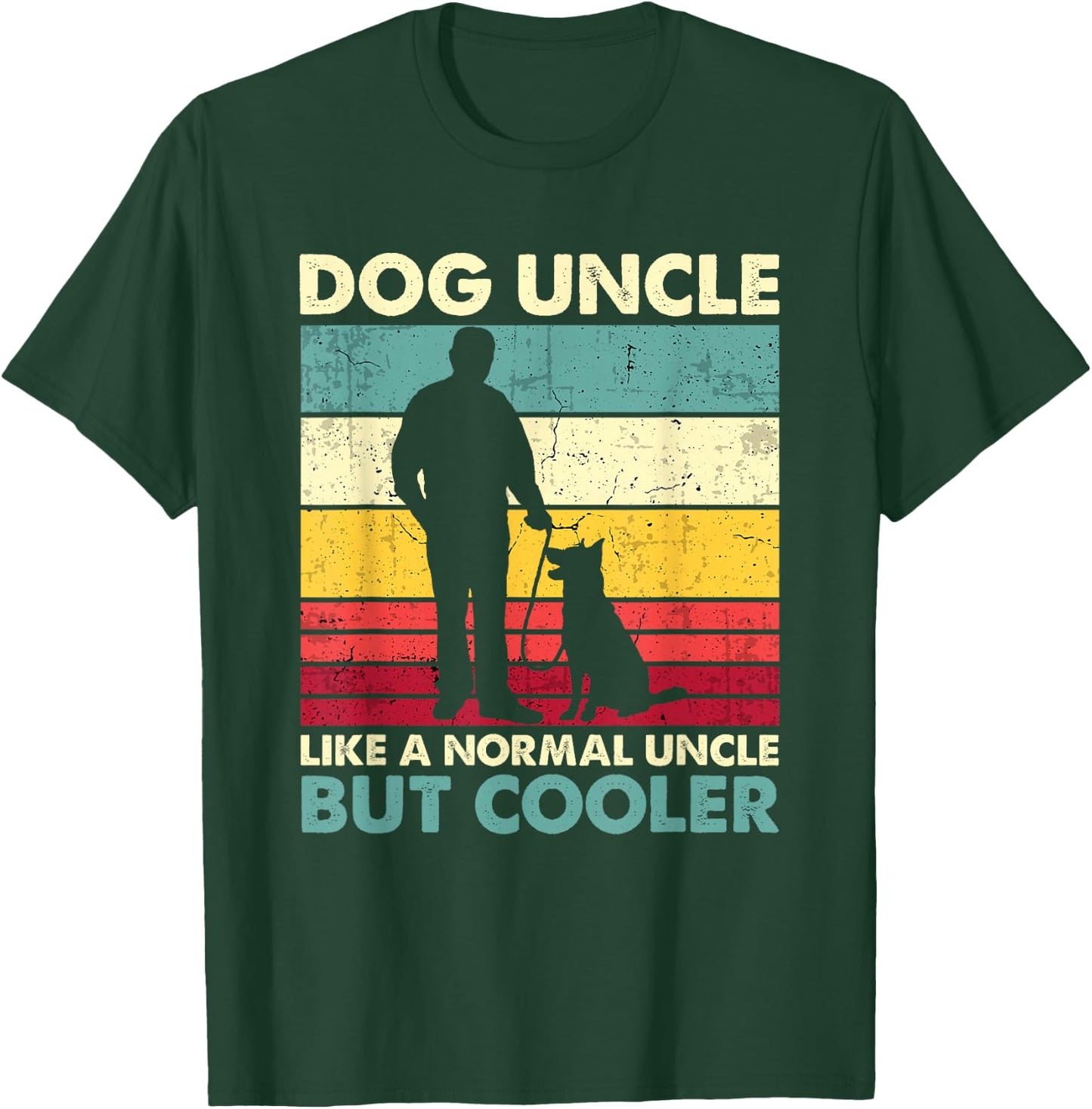 Dog Uncle - Retro Sunset Dog Lover Funny Father's Day T-Shirt - T-Shirt | Forest