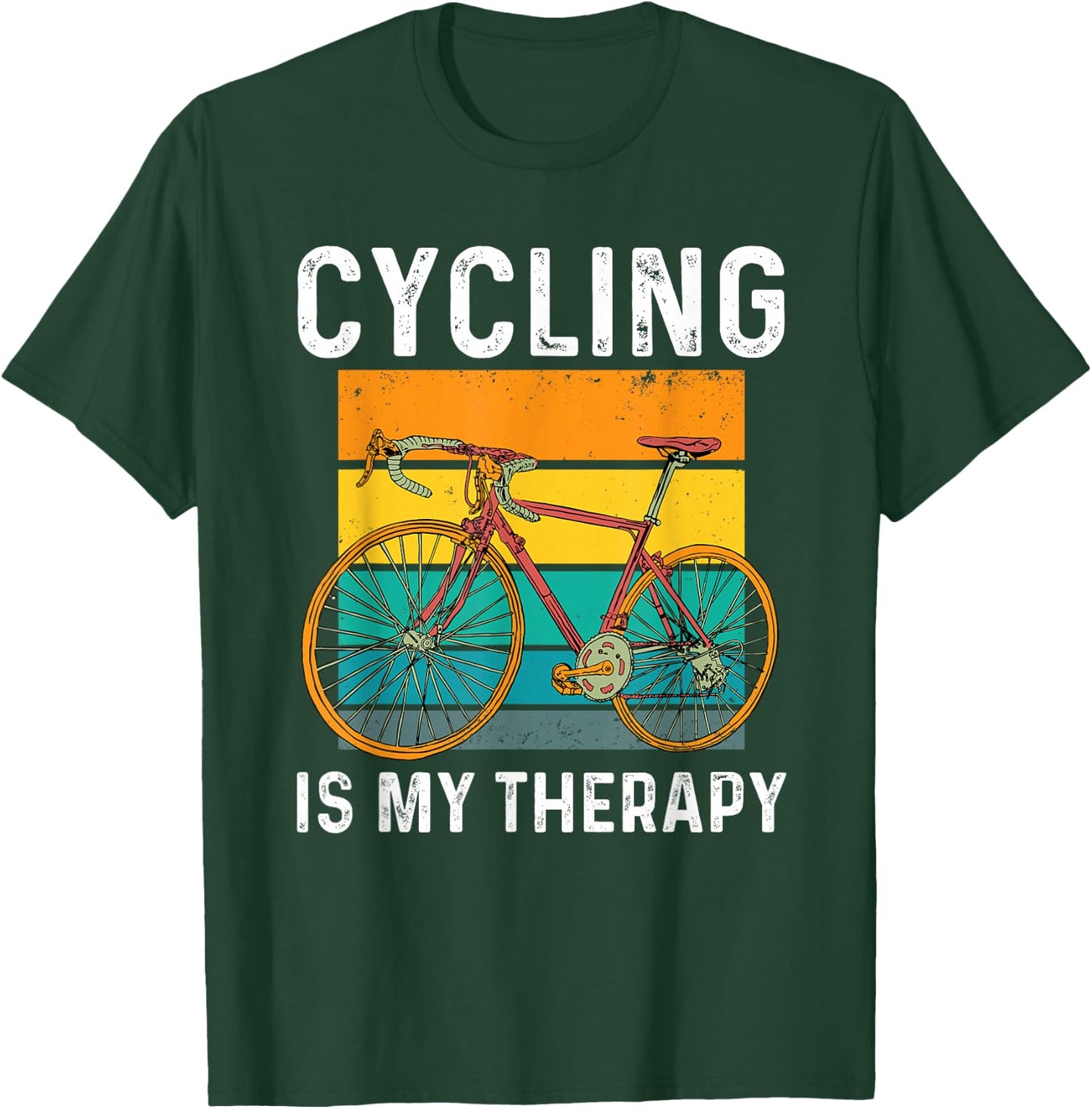 Retro Cycling Is My Therapy For Cyclist T-Shirt - T-Shirt | Forest