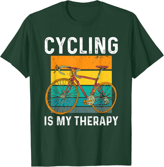 Retro Cycling Is My Therapy For Cyclist T-Shirt - T-Shirt | Forest