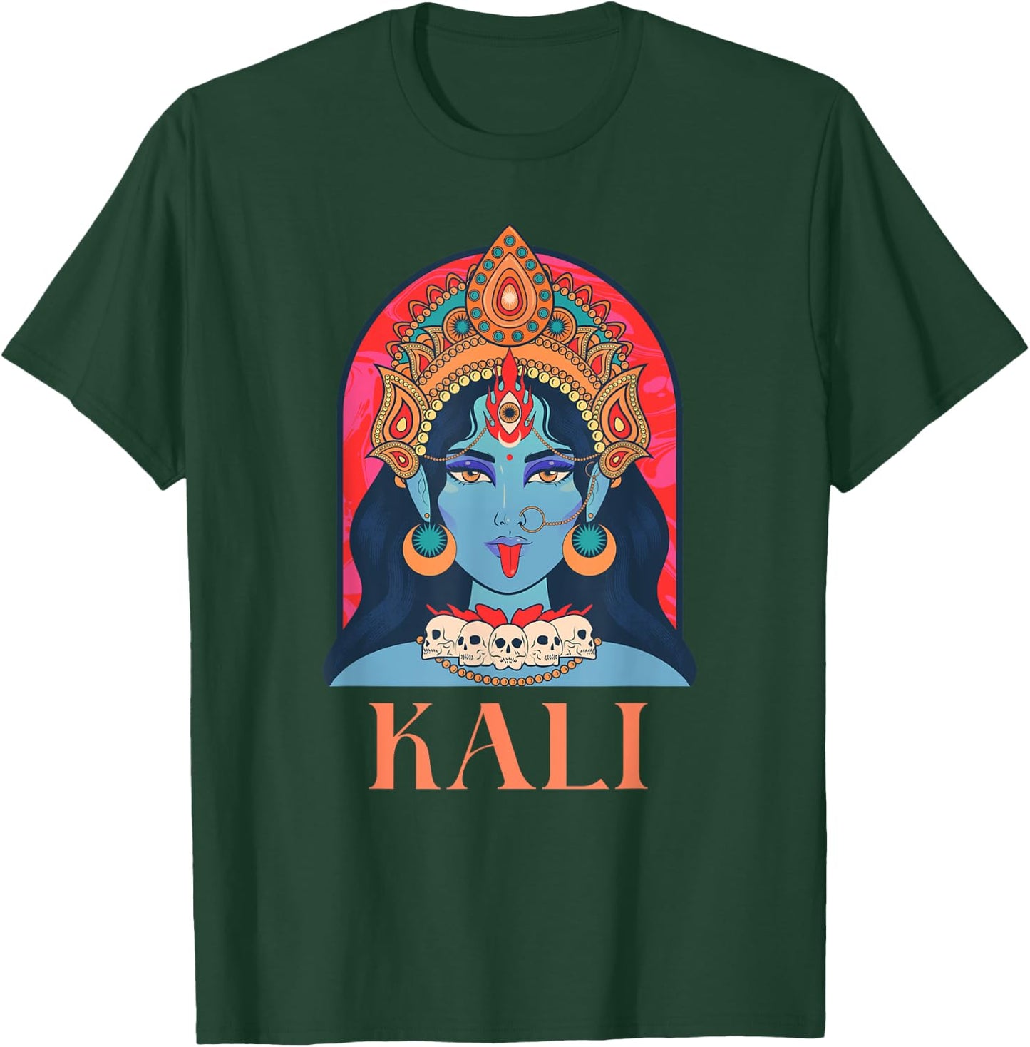 Kali Goddess Indian Deity, India Hindu Yoga T-Shirt - T-Shirt | Forest