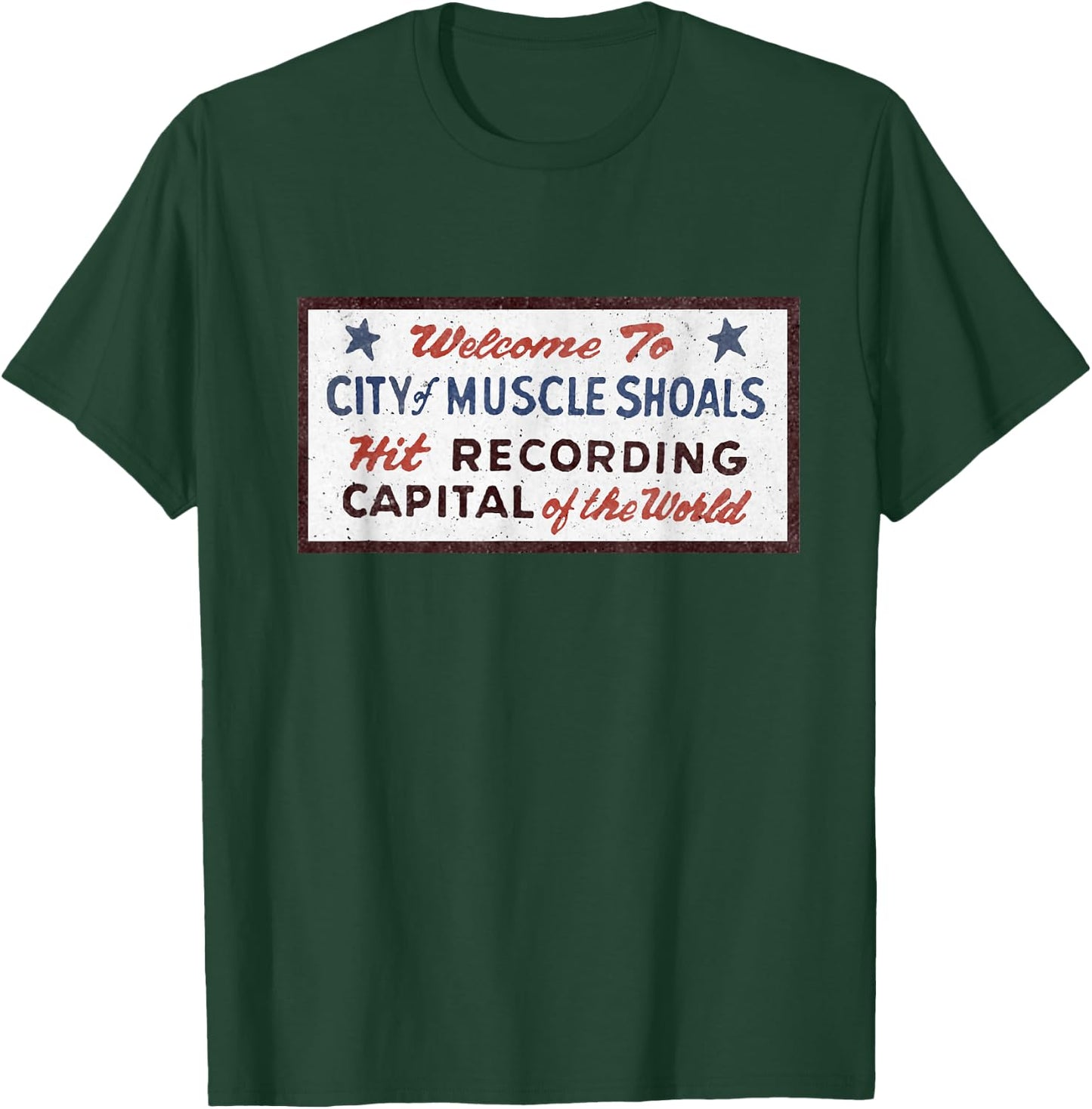 Muscle Shoals Alabama Sign Recording Capital Rock Graphic T-Shirt - T-Shirt | Forest