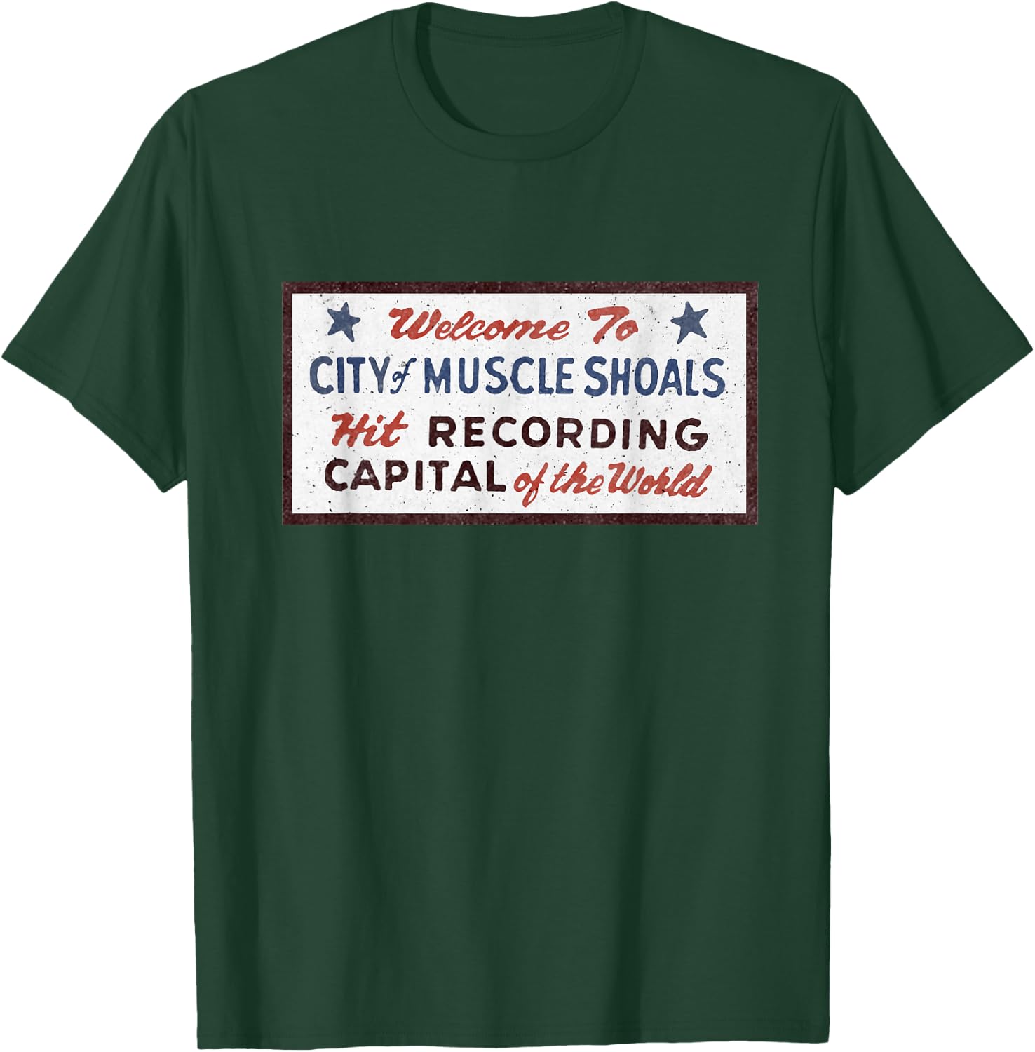 Muscle Shoals Alabama Sign Recording Capital Rock Graphic T-Shirt - T-Shirt | Forest