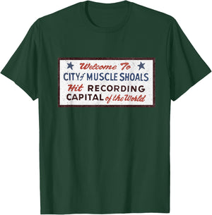 Muscle Shoals Alabama Sign Recording Capital Rock Graphic T-Shirt - T-Shirt | Forest