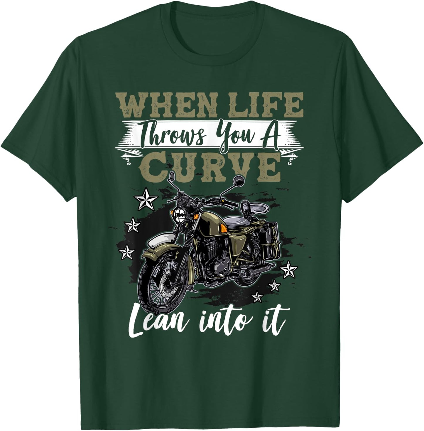 Funny Motorcycle Lover Graphic Biker Men Motorbike Rider T-Shirt - T-Shirt | Forest
