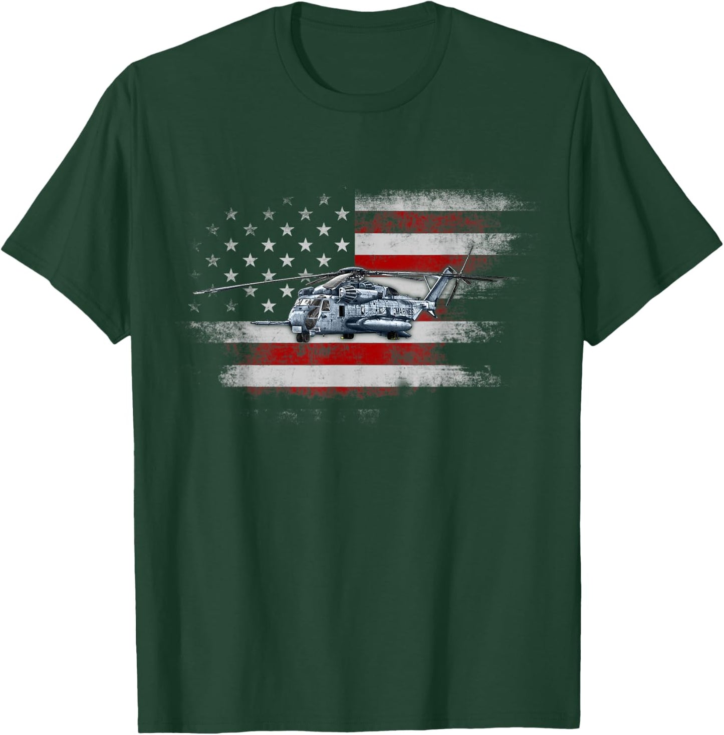 Patriotic CH-53 and MH-53 helicopter Flag Helicopter Pilot Men T-Shirt - T-Shirt | Forest