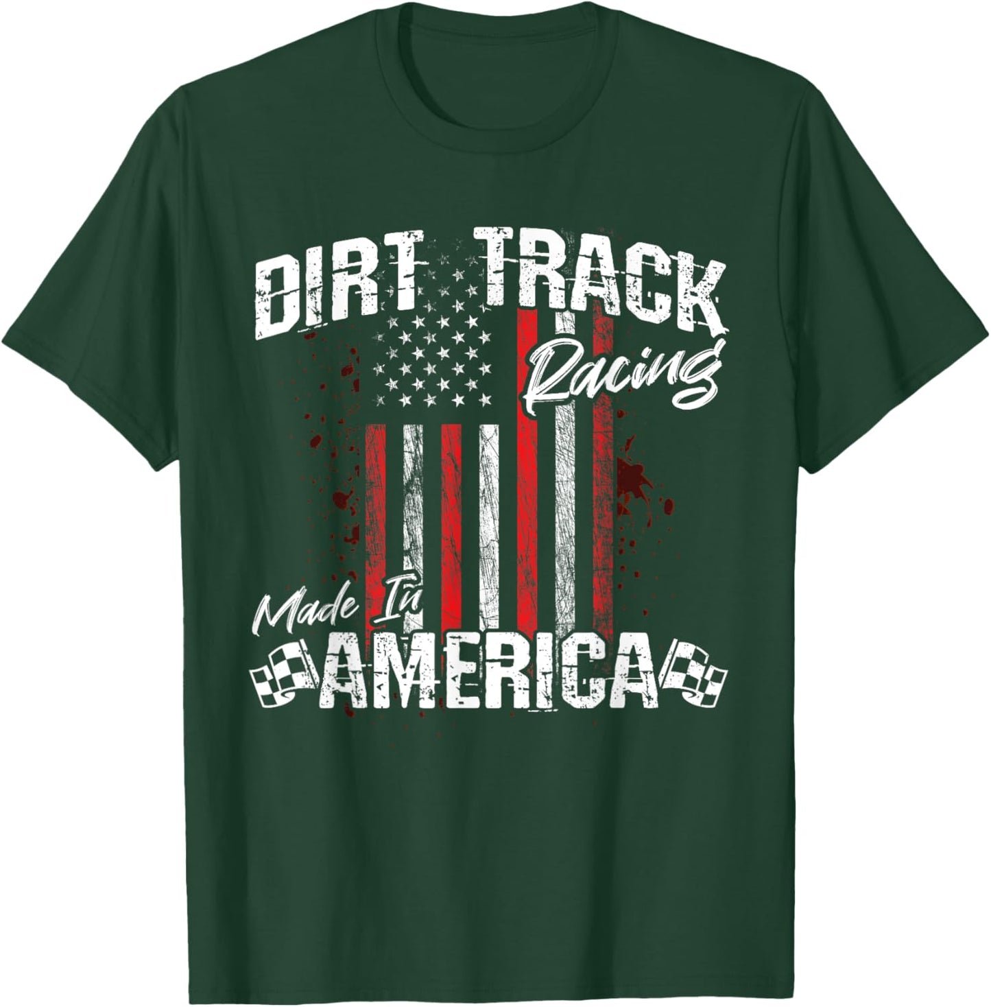 Modified & Sprint Cars - American Flag - Dirt Track Racing Men T-Shirt - T-Shirt | Forest